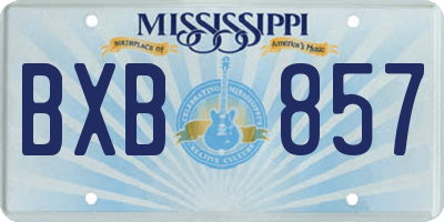MS license plate BXB857