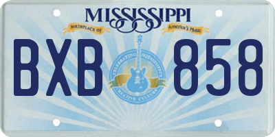 MS license plate BXB858