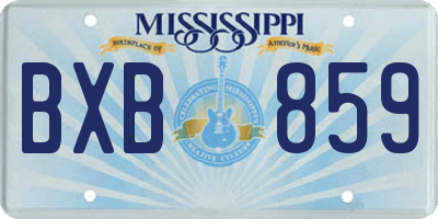 MS license plate BXB859