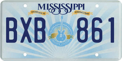 MS license plate BXB861