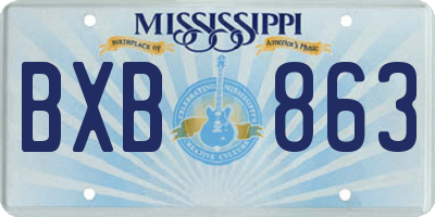 MS license plate BXB863