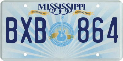MS license plate BXB864