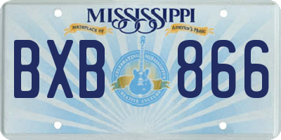 MS license plate BXB866