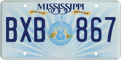 MS license plate BXB867