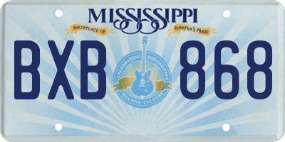 MS license plate BXB868