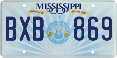 MS license plate BXB869