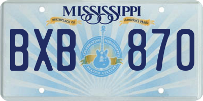 MS license plate BXB870