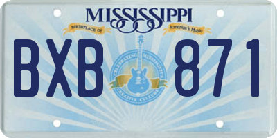 MS license plate BXB871
