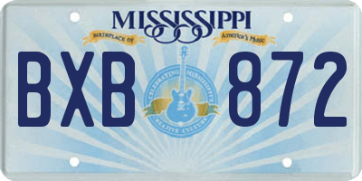 MS license plate BXB872