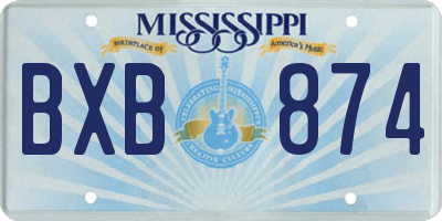 MS license plate BXB874