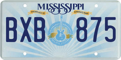 MS license plate BXB875