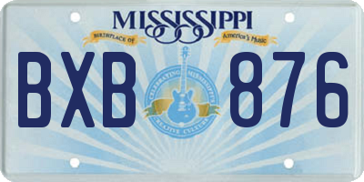 MS license plate BXB876