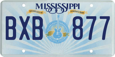 MS license plate BXB877