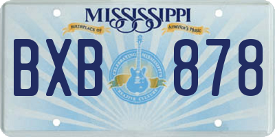 MS license plate BXB878