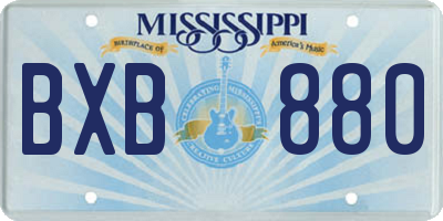 MS license plate BXB880