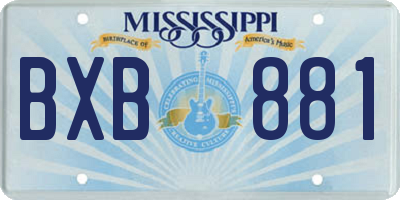 MS license plate BXB881