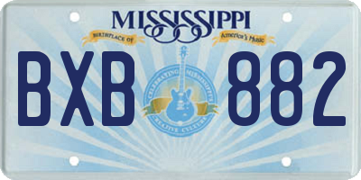 MS license plate BXB882