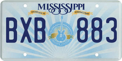 MS license plate BXB883