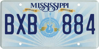 MS license plate BXB884