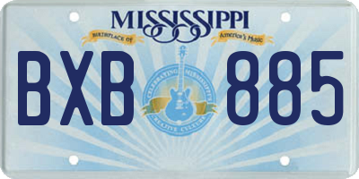 MS license plate BXB885