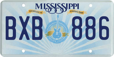 MS license plate BXB886