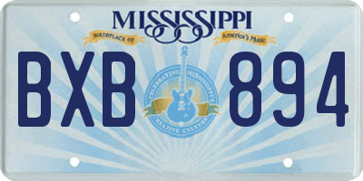 MS license plate BXB894