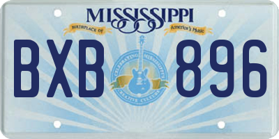 MS license plate BXB896