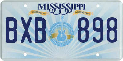 MS license plate BXB898