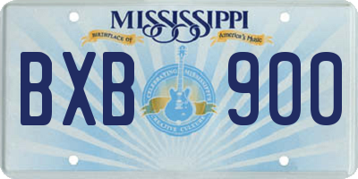 MS license plate BXB900
