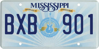 MS license plate BXB901