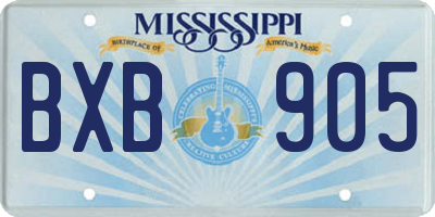 MS license plate BXB905