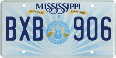 MS license plate BXB906
