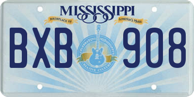 MS license plate BXB908