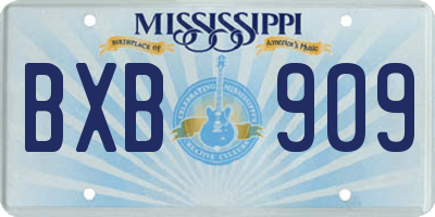 MS license plate BXB909