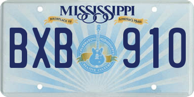 MS license plate BXB910