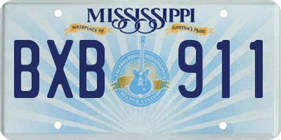 MS license plate BXB911