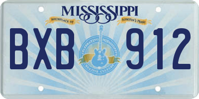 MS license plate BXB912