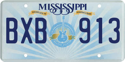 MS license plate BXB913