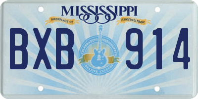 MS license plate BXB914
