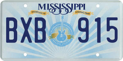 MS license plate BXB915