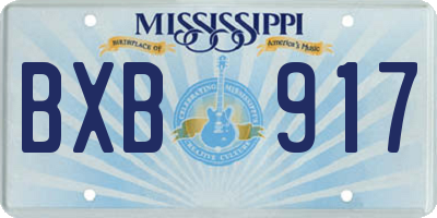 MS license plate BXB917