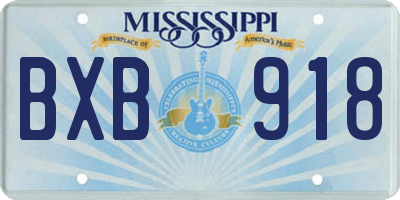 MS license plate BXB918