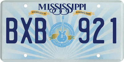 MS license plate BXB921