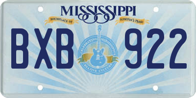 MS license plate BXB922