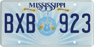 MS license plate BXB923