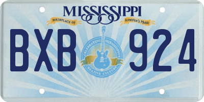 MS license plate BXB924