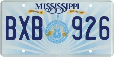 MS license plate BXB926