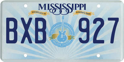 MS license plate BXB927