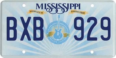 MS license plate BXB929