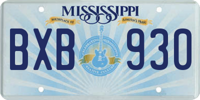 MS license plate BXB930
